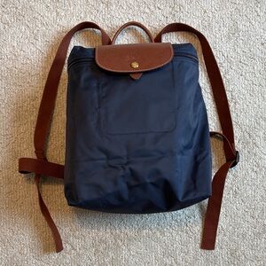 Longchamp Le Pliage Navy Medium Backpack